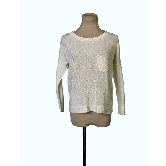 Brochu Walker white linen sweater size Small - Picture 10 of 10